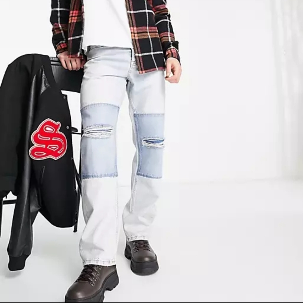 🌻NWT Topman Distressed Straight Leg Jeans